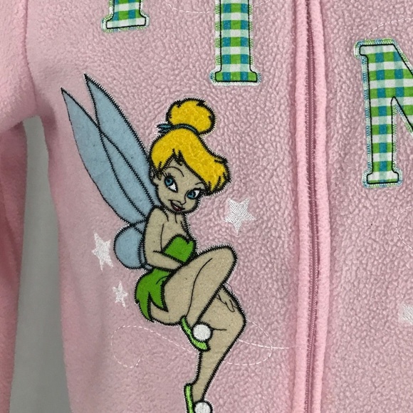 Disney Pink Tinkerbell Fuzzy Soft Fleece Zip L - Picture 2 of 7